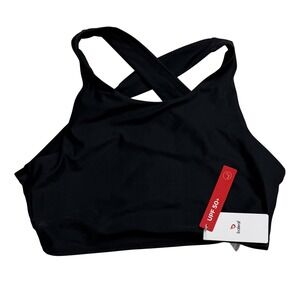Baleaf Black High Neck Cross Back Bikini Top UPF 50+ Swim Athletic 34 Run, Gym